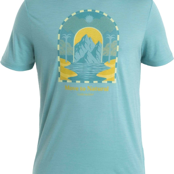 Men's Icebreaker Merino 150 Tech Lite III T-Shirt Mountain Gateway - Picture 1 of 3